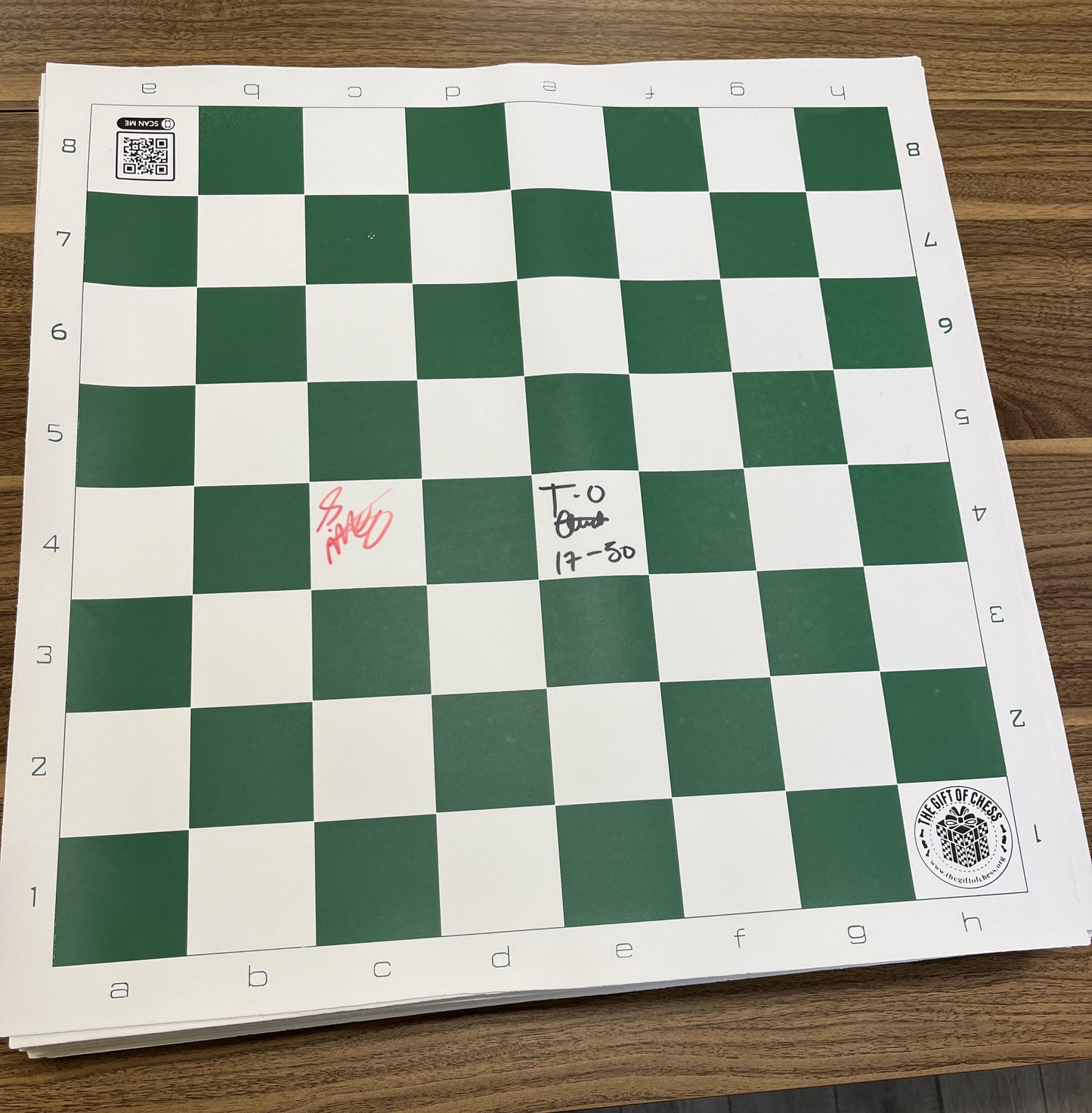 60 Hour Chess Marathon - Shawn Martinez and Tunde Onakoya Signed The Gift of Chess, Chess Set